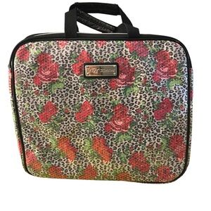 Betsey Johnson Red and Pink  Floral Leopard Laptop Case Carrier  Tote Padded
